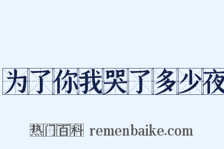 为了你我哭了多少夜是什么意思的图片